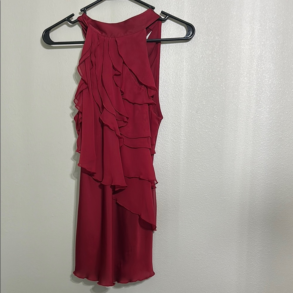 Elegant Red Sleeveless Top